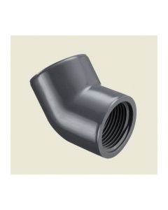 Spears 819-002 Standard 45 deg Elbow, 1/4 in, FNPT, SCH 80/XH, PVC, Domestic