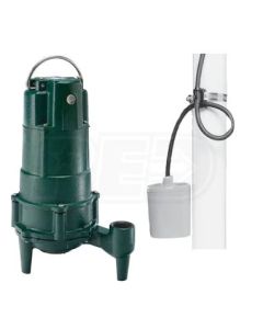 Zoeller 803-0005 - 1/2 Hp Cast Iron Residential Grinder Pump (1-1/4") W/ Tether Float