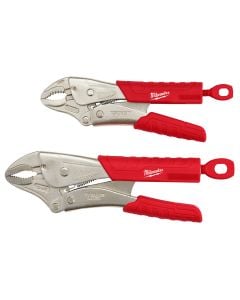 Milwaukee Tool 48-22-3402 2Pc 7 in. & 10 in. TORQUE LOCK™ Curved Jaw Locking Pliers Set With Grip