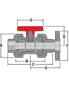 Spears 2323-040C 4 in CPVC TU Ball Valve Flanged EPDM