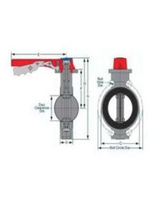Spears 752311-060 Butterfly Valve, 6 in Nominal, 150 lb, PVC Body, EPDM Softgoods, Domestic