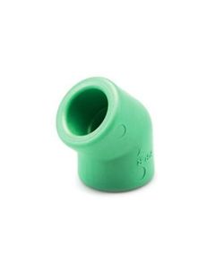 Aquatherm 1080050924 Green Fusiolen® Pp-R Socket Weld 45 Deg Elbow, 1-1/2 In