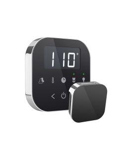 Mr.Steam AIRTBK-PC AirTempo® Steam Shower Control in Black with Polished Chrome