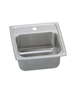 Elkay BLRQ150 Lustertone Classic Stainless Steel 15" x 15" x 7-1/8", 0-Hole Single Bowl Drop-in Bar Sink with Quick-clip