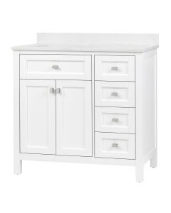 Cahaba CA101010 Juniper 36 in. Vanity in White with Engineered Stone Top & Ceramic Basin