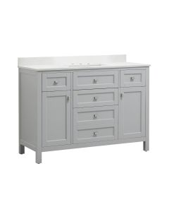 Cahaba CA101014 Juniper 48 in. Vanity in Dove Gray with Engineered Stone Top & Ceramic Basin