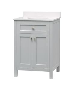 Cahaba CA101017 Juniper 24 in. Vanity in Dove Gray with Engineered Stone Top & Ceramic Basin