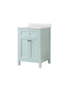 Cahaba CAVJUN24MJ Juniper 24 in. Vanity in Mint Julep with Engineered Stone Top and Ceramic Basin