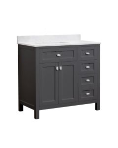 Cahaba CAVJUN36CG Juniper 36 in. Vanity in Charcoal Gray with Engineered Stone Top and Ceramic Basin