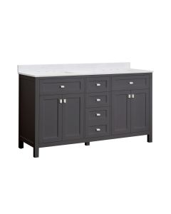 Cahaba CAVJUN60CG Juniper 60 in. Double Vanity in Charcoal Gray with Engineered Stone Top and Ceramic Basins