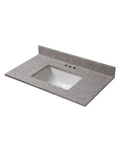 Cahaba CAVT0154 31 in. x 19 in. Napoli Granite Vanity Top with Trough Basin and 4 in. Faucet Spread