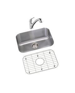 Elkay DXUH2115DFBG Dayton Stainless Steel 23-1/2" x 18-1/4" x 8", Single Bowl Undermount Sink and Faucet Kit