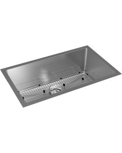 Elkay EFRU281610TC Crosstown 16 Gauge Stainless Steel, 30-1/2" x 18-1/2" x 10" Single Bowl Undermount Sink Kit