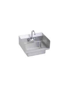 Elkay EHS-18-SSX Stainless Steel 18" x 14-1/2" x 11" 18 Gauge Hand Sink with Dual Side Splashes and Faucet