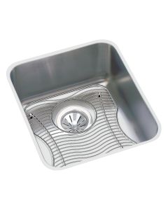 Elkay ELUH1116DBG Lustertone Classic Stainless Steel 14" x 18-1/2" x 7-7/8", Single Bowl Undermount Sink Kit