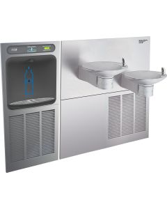 Halsey Taylor HTHB-OVLSERGRN Halsey Taylor HydroBoost In-Wall Bottle Filling Station,  OVL-II Fountain, High Efficiency Non-Filtered Refrigerated Stainless