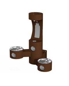 Elkay LK4409BFBRN Outdoor ezH2O Bottle Filling Station Wall Mount, with Bi-Level Fountain, Non-Filtered Non-Refrigerated, Brown