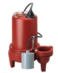 Liberty LE102A2, LE100 Series, Automatic Submersible Sewage Pump with Wide Angle Float Switch, 1 HP, 208-230 Volts, 1 Phase, 2" Flanged Discharge, 190 GPM Max, 39 ft Max Head, 10 ft Cord