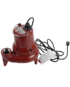 Liberty Pumps LE51M 1/2 HP Manual Submersible Sewage Pump - 115v - 10 ft Cord - 2" Discharge