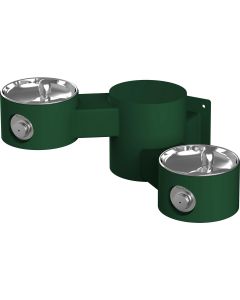 Elkay LK4406EVG Outdoor Drinking Fountain Wall Mount, Bi-Level, Non-Filtered Non-Refrigerated, Evergreen