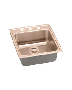 Elkay LRAD202265OS4-CU CuVerro Antimicrobial Copper 19-1/2" x 22" x 6-1/2", Single Bowl Drop-in ADA Sink