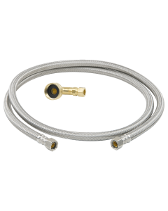 BrassCraft PLS1-60DW12 F 3/8 in. Comp. x 3/8 in. Comp. with 3/4 in. Garden Hose Elbow x 60 in. Braided Stainless Steel Dishwasher Connector