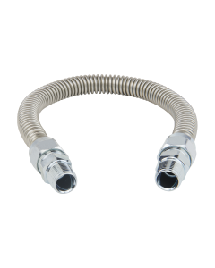 BrassCraft PS3066-18 1/2 in. MIP x 1/2 in. MIP, 18 in. Length Stainless Steel Gas Connector (164,200 BTU)