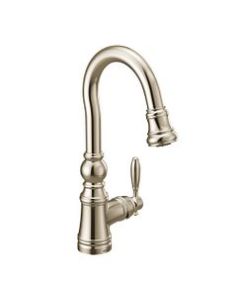 Moen S53004NL Polished Nickel One-Handle Pulldown Bar Faucet