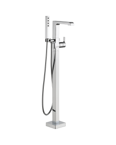 Delta T4767-FL Single Handle Floor Mount Tub Filler Trim with Hand Shower