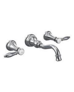Moen TS42106 Chrome Two-Handle Wall Mount Bathroom Faucet