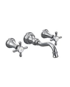 Moen TS42112 Chrome Two-Handle Wall Mount Bathroom Faucet