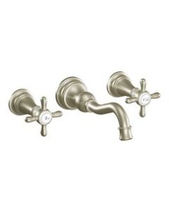 Moen TS42112BN Brushed Nickel Two-Handle Wall Mount Bathroom Faucet
